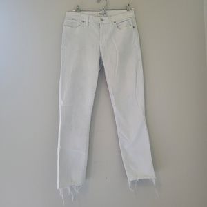 Madewell White Raw Hem Skinny Jeans